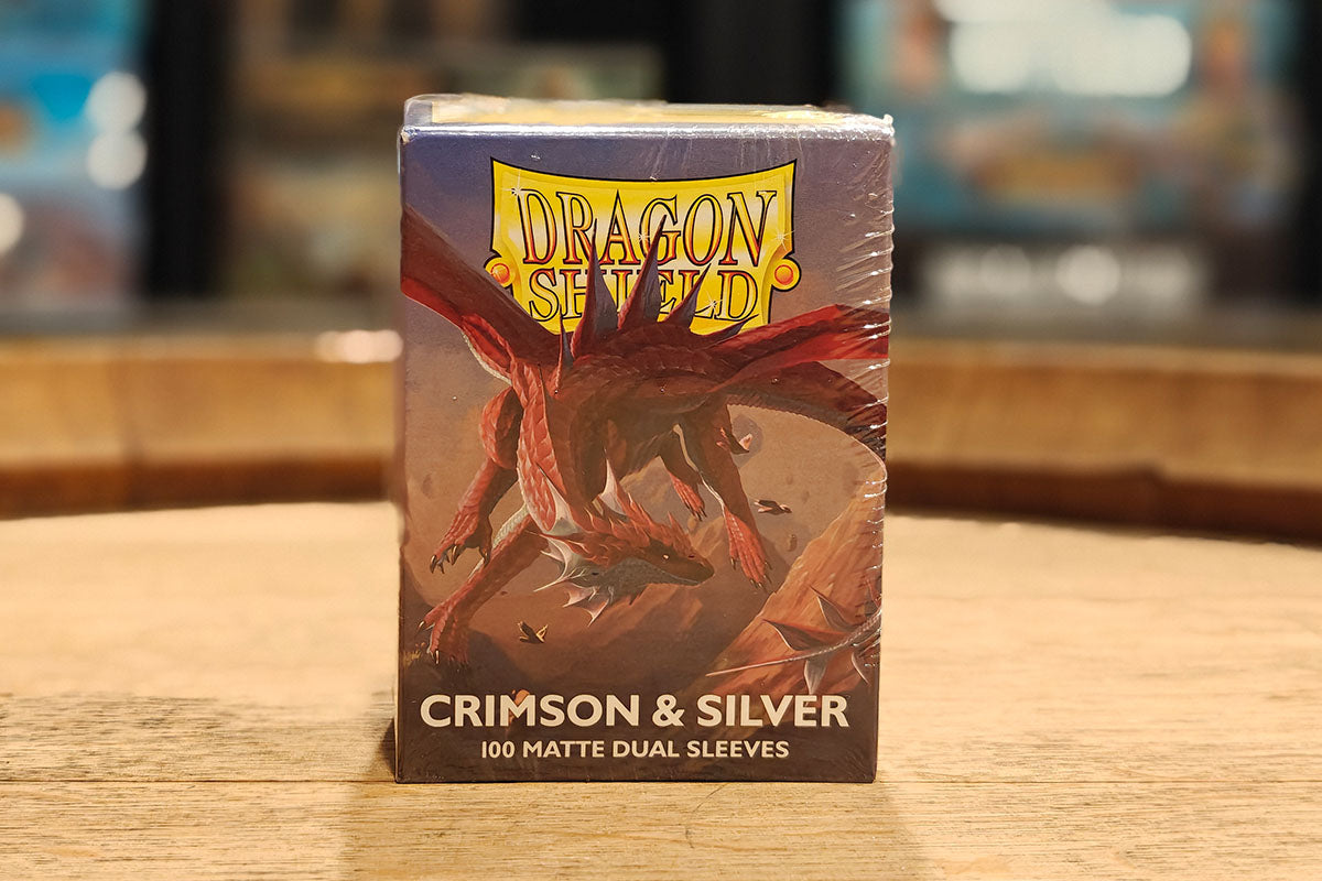 Dragon Shield Sleeves: Standard Matte Dual - Crimson & Silver 100CT