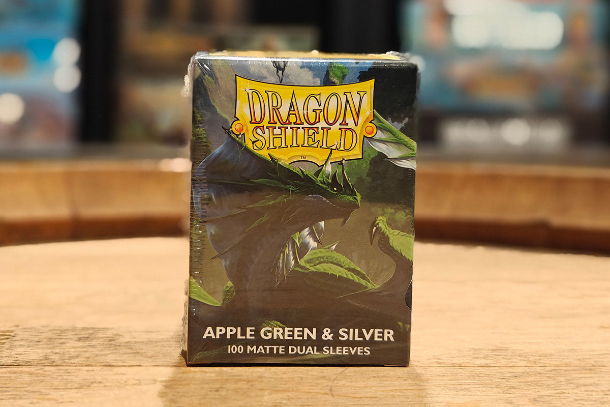 Dragon Shield Sleeves: Standard Matte Dual - Apple Green & Silver 100CT