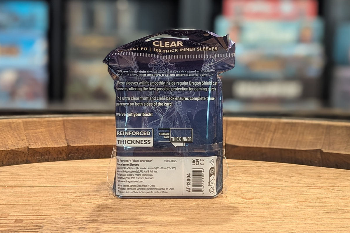 Dragon Shield Sleeves: Perfect Fit Standard Thick Inner - Clear 100CT