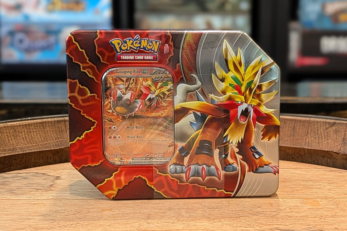 pokémon - trading card game: paradox destinies tin Pokémon TCG: Paradox Destinies Tins (Restock) – Dragon Forge Games